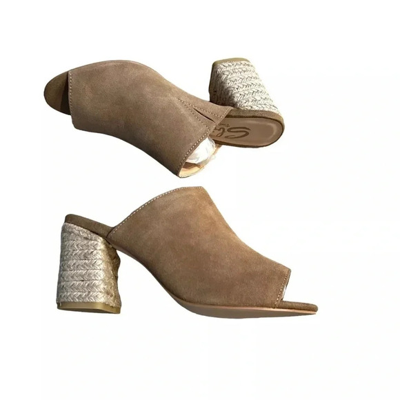 Sbicca Beige Vintage Collection Helena Heeled Sandals Size 7 NIB Suede Natural - Picture 3 of 5